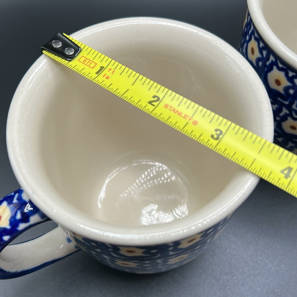Blue and White Patterned Ceramic Mugs - Picture 8 of 9